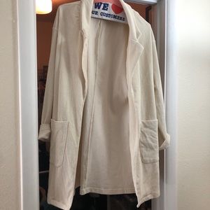 White textured blazer/cardigan
